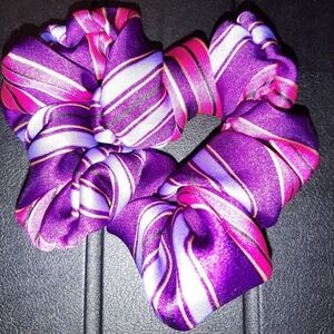 Purple and Pink Striped Hair Scrunchie New